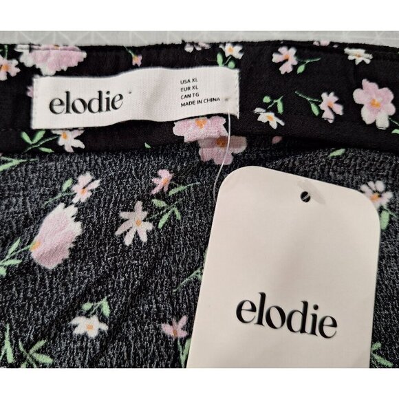 Elodie Black and Pink Floral Mini Skirt/NWT, Sz. XL - Picture 3 of 4